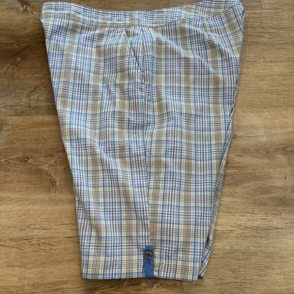 IZOD Women's 6 Blue Purple Plaid Lined Long Bermuda Sport Casual Golf Shorts - Picture 4 of 4